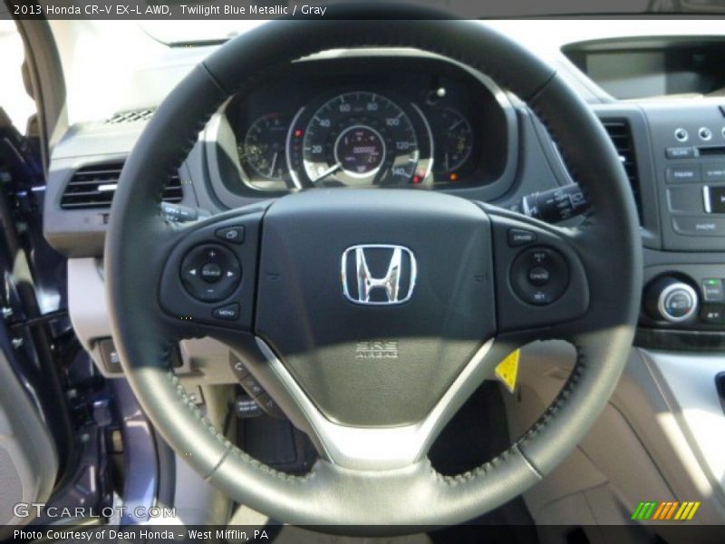 Twilight Blue Metallic / Gray 2013 Honda CR-V EX-L AWD