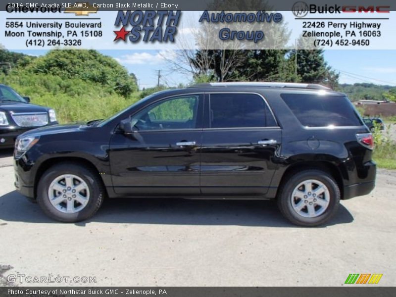 Carbon Black Metallic / Ebony 2014 GMC Acadia SLE AWD