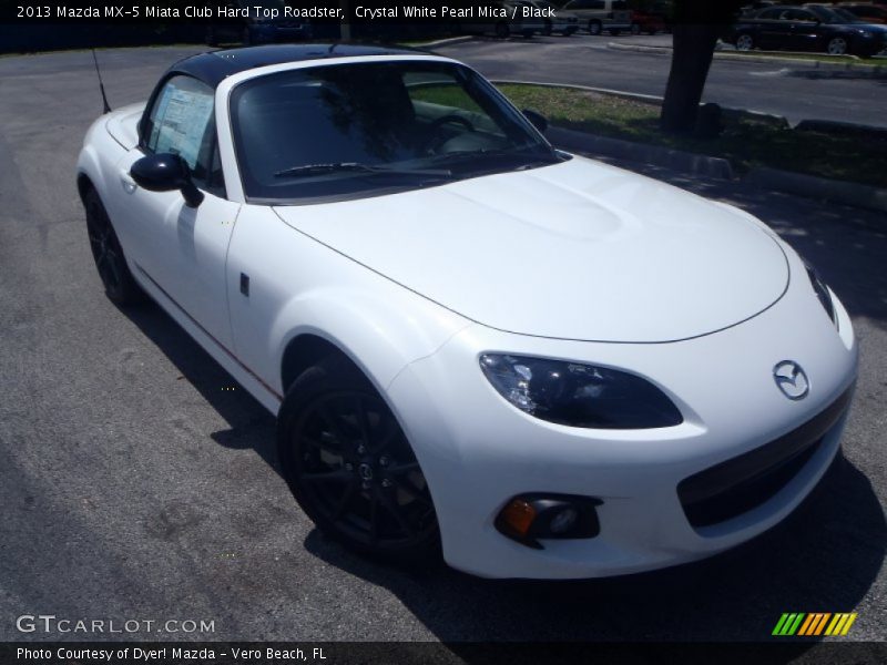 Crystal White Pearl Mica / Black 2013 Mazda MX-5 Miata Club Hard Top Roadster