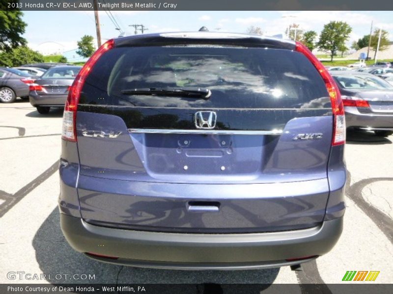 Twilight Blue Metallic / Gray 2013 Honda CR-V EX-L AWD