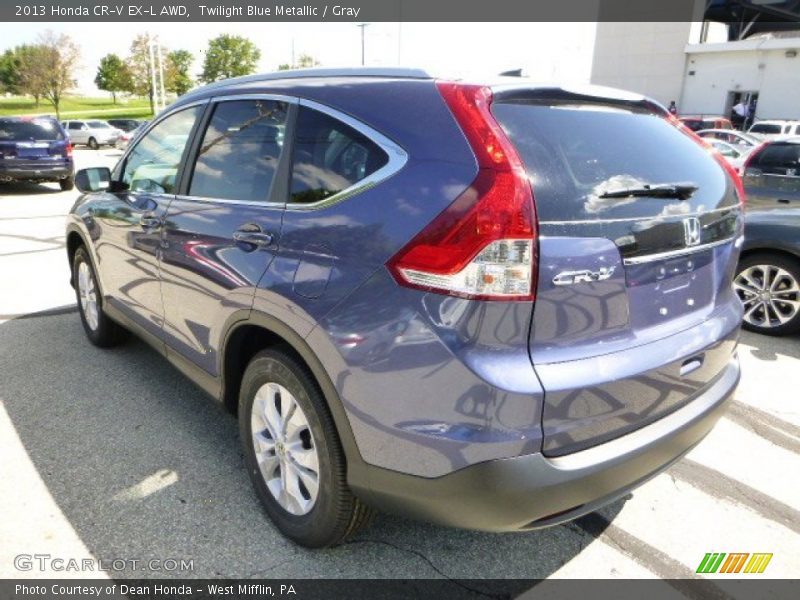 Twilight Blue Metallic / Gray 2013 Honda CR-V EX-L AWD