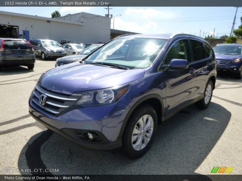 Twilight Blue Metallic / Gray 2013 Honda CR-V EX-L AWD