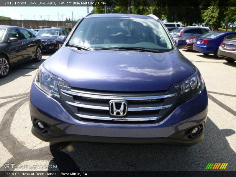 Twilight Blue Metallic / Gray 2013 Honda CR-V EX-L AWD