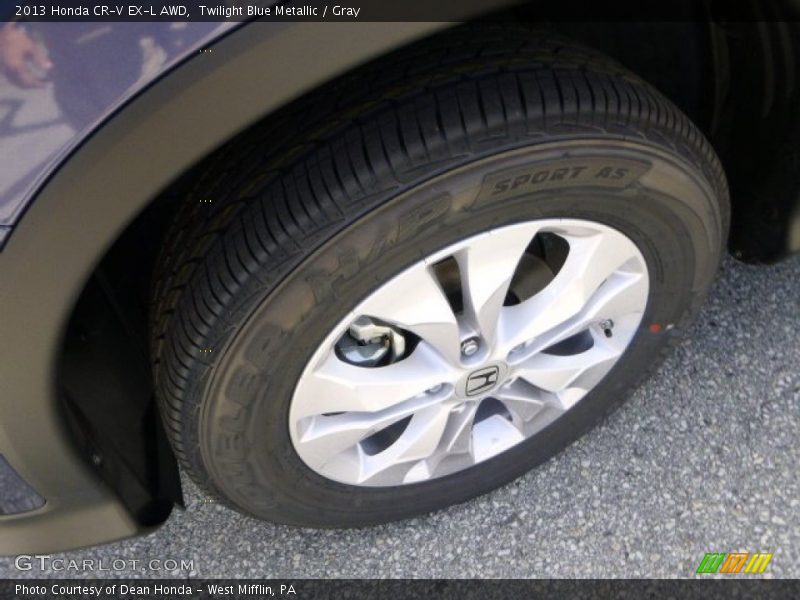 Twilight Blue Metallic / Gray 2013 Honda CR-V EX-L AWD