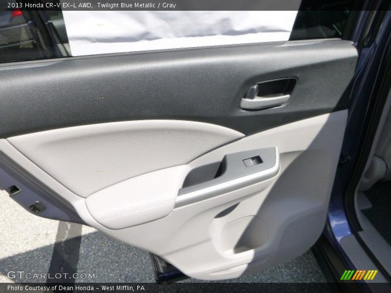 Twilight Blue Metallic / Gray 2013 Honda CR-V EX-L AWD
