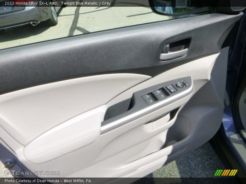 Twilight Blue Metallic / Gray 2013 Honda CR-V EX-L AWD
