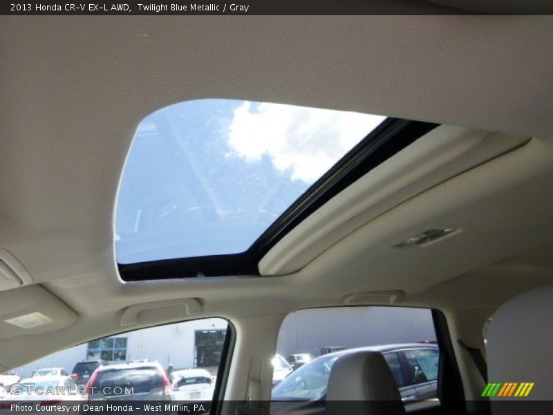 Twilight Blue Metallic / Gray 2013 Honda CR-V EX-L AWD