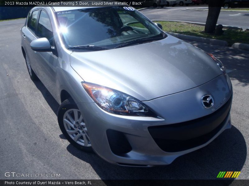 Liquid Silver Metallic / Black 2013 Mazda MAZDA3 i Grand Touring 5 Door
