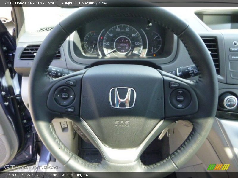 Twilight Blue Metallic / Gray 2013 Honda CR-V EX-L AWD
