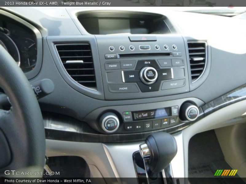 Twilight Blue Metallic / Gray 2013 Honda CR-V EX-L AWD