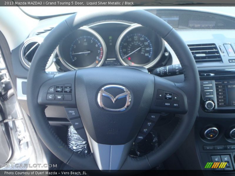 Liquid Silver Metallic / Black 2013 Mazda MAZDA3 i Grand Touring 5 Door