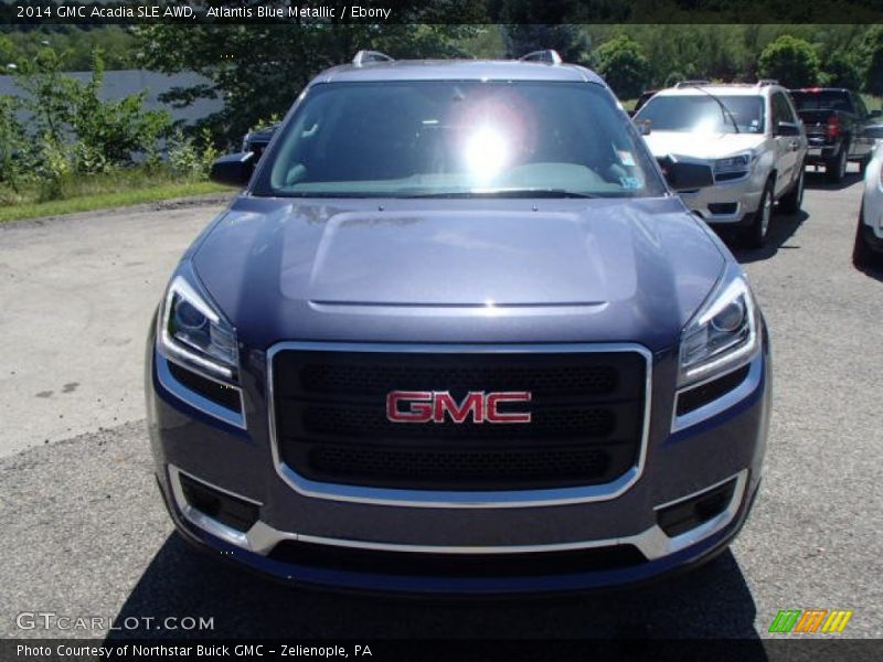 Atlantis Blue Metallic / Ebony 2014 GMC Acadia SLE AWD