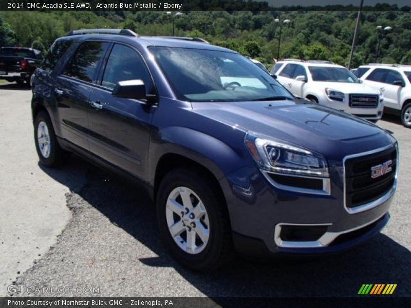 Atlantis Blue Metallic / Ebony 2014 GMC Acadia SLE AWD