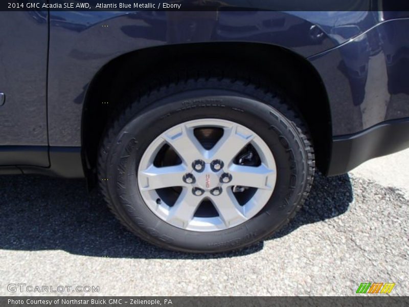 Atlantis Blue Metallic / Ebony 2014 GMC Acadia SLE AWD