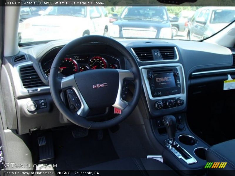Atlantis Blue Metallic / Ebony 2014 GMC Acadia SLE AWD
