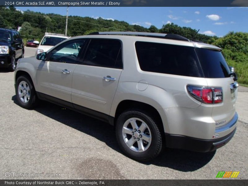 Champagne Silver Metallic / Ebony 2014 GMC Acadia SLE AWD