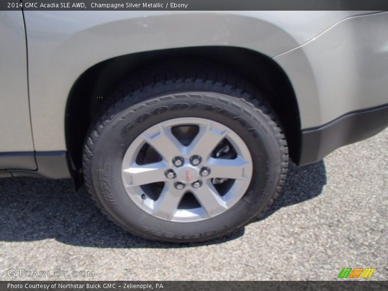 Champagne Silver Metallic / Ebony 2014 GMC Acadia SLE AWD