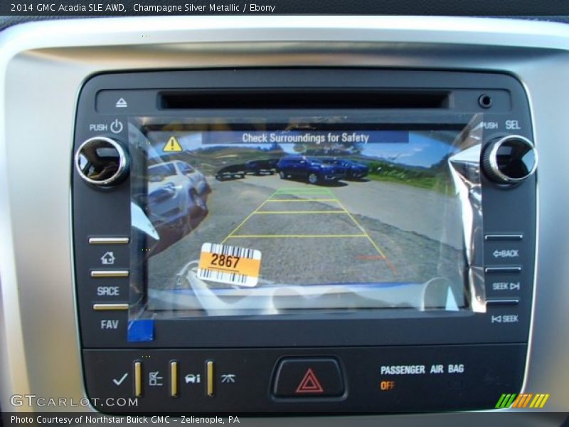 Champagne Silver Metallic / Ebony 2014 GMC Acadia SLE AWD