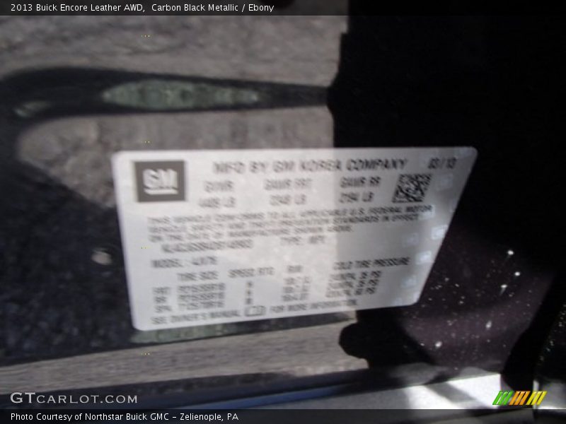 Carbon Black Metallic / Ebony 2013 Buick Encore Leather AWD