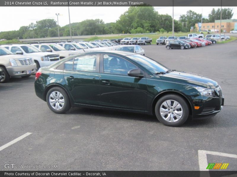 Rainforest Green Metallic / Jet Black/Medium Titanium 2014 Chevrolet Cruze LS