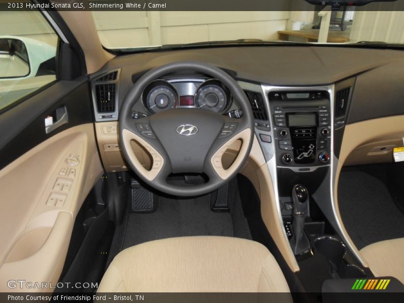 Shimmering White / Camel 2013 Hyundai Sonata GLS