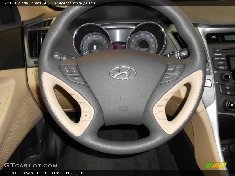 Shimmering White / Camel 2013 Hyundai Sonata GLS