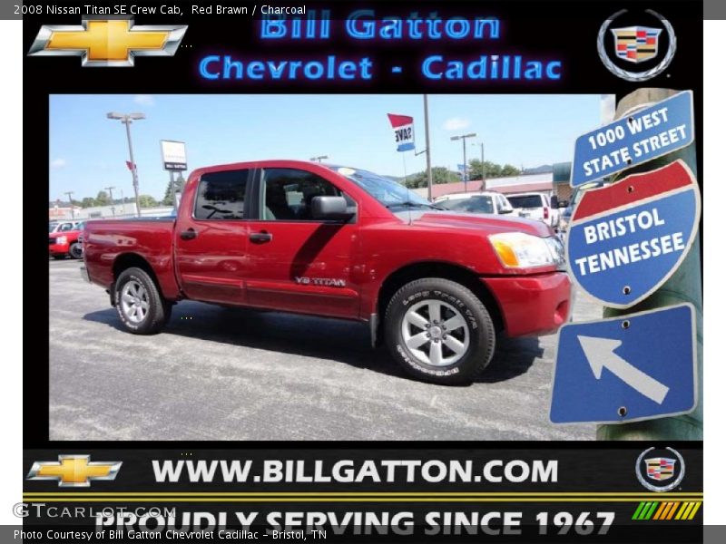 Red Brawn / Charcoal 2008 Nissan Titan SE Crew Cab