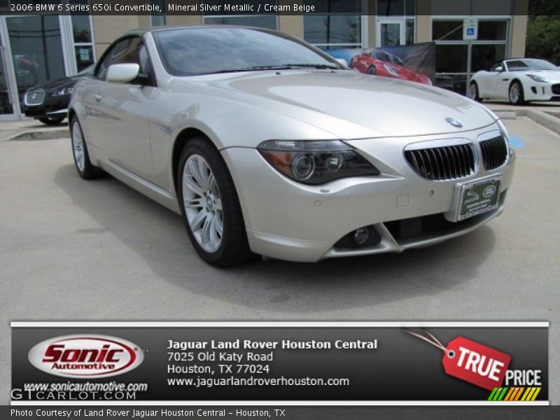 Mineral Silver Metallic / Cream Beige 2006 BMW 6 Series 650i Convertible