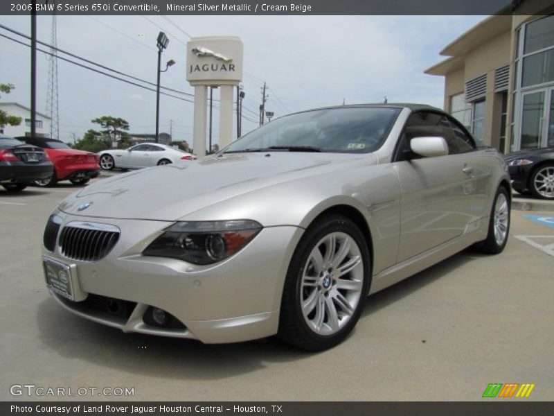 Mineral Silver Metallic / Cream Beige 2006 BMW 6 Series 650i Convertible