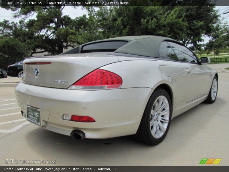 Mineral Silver Metallic / Cream Beige 2006 BMW 6 Series 650i Convertible