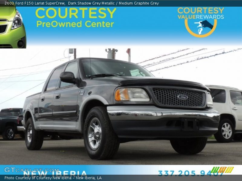 Dark Shadow Grey Metallic / Medium Graphite Grey 2003 Ford F150 Lariat SuperCrew