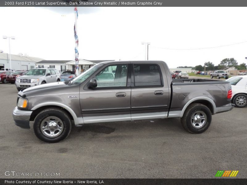 Dark Shadow Grey Metallic / Medium Graphite Grey 2003 Ford F150 Lariat SuperCrew