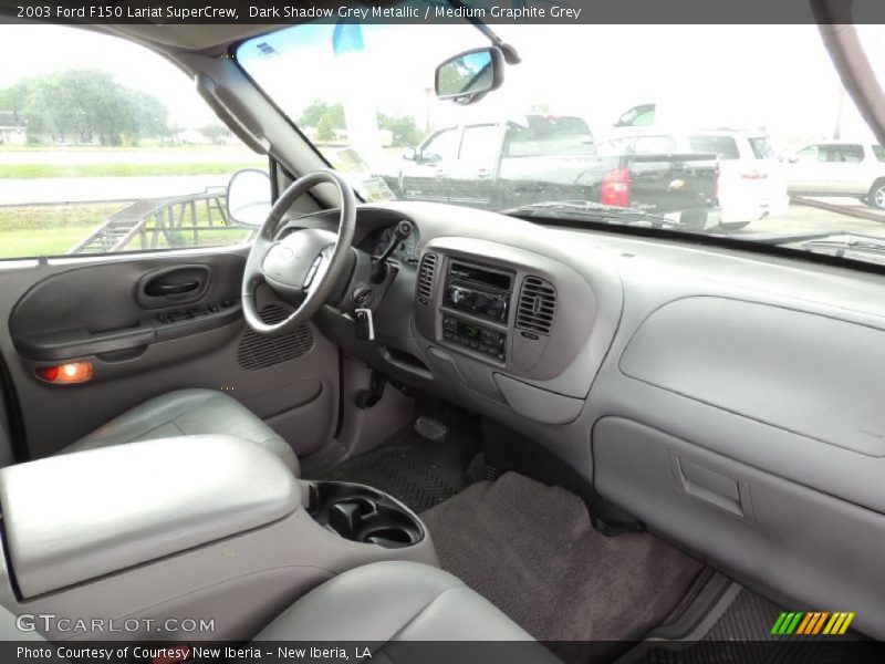 Dark Shadow Grey Metallic / Medium Graphite Grey 2003 Ford F150 Lariat SuperCrew