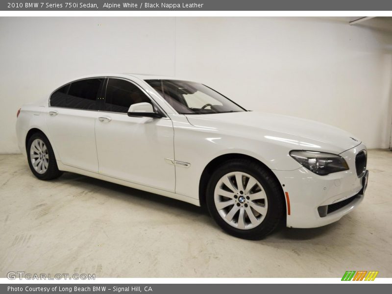 Alpine White / Black Nappa Leather 2010 BMW 7 Series 750i Sedan