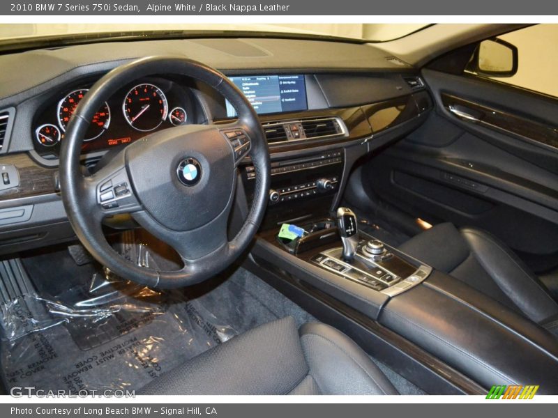 Alpine White / Black Nappa Leather 2010 BMW 7 Series 750i Sedan