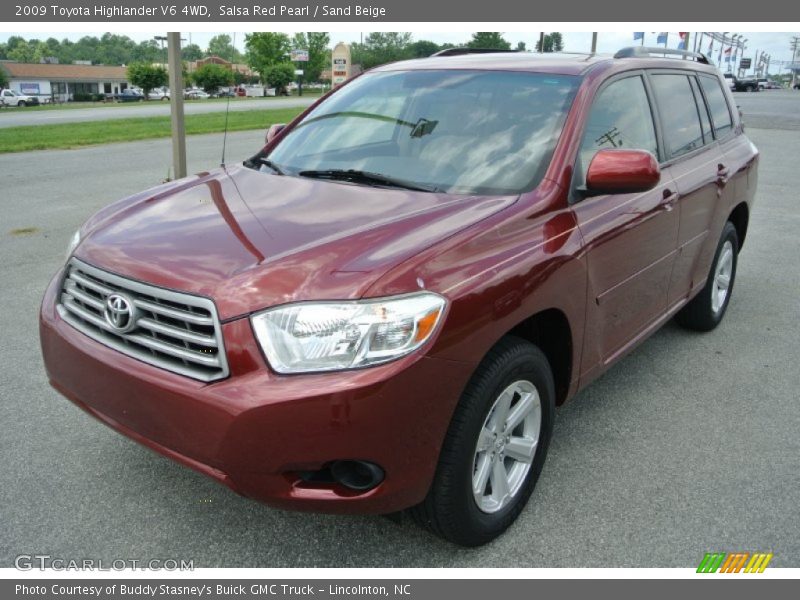 Salsa Red Pearl / Sand Beige 2009 Toyota Highlander V6 4WD
