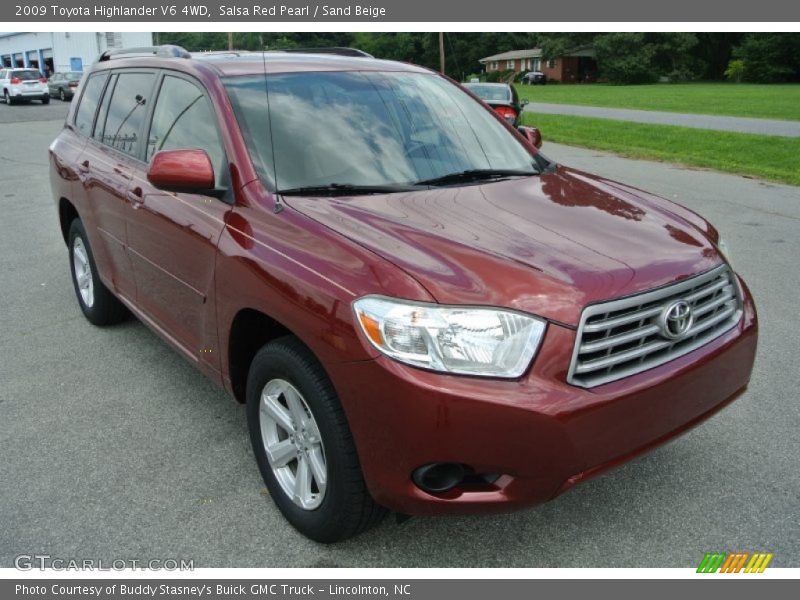 Salsa Red Pearl / Sand Beige 2009 Toyota Highlander V6 4WD