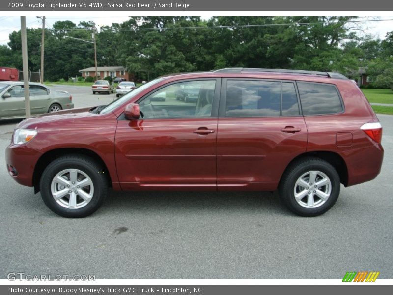 Salsa Red Pearl / Sand Beige 2009 Toyota Highlander V6 4WD