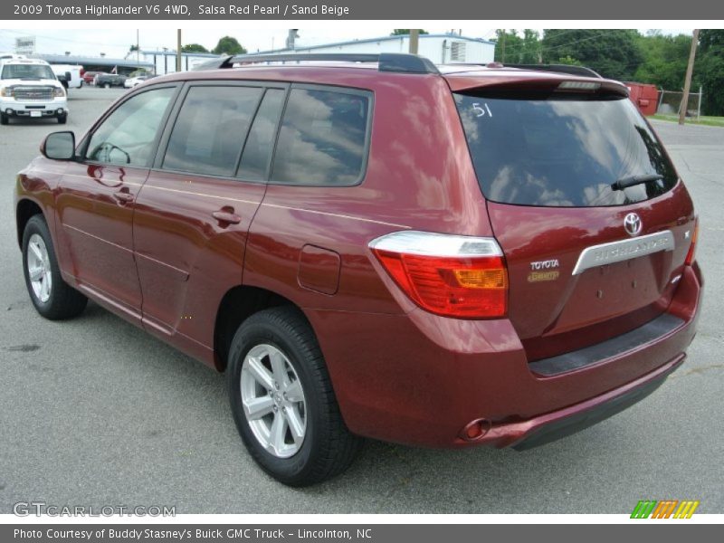 Salsa Red Pearl / Sand Beige 2009 Toyota Highlander V6 4WD