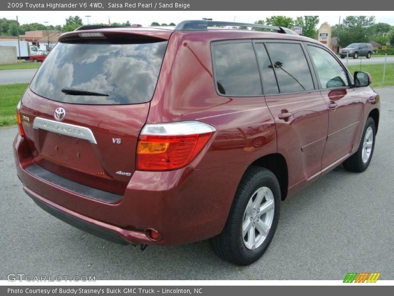 Salsa Red Pearl / Sand Beige 2009 Toyota Highlander V6 4WD