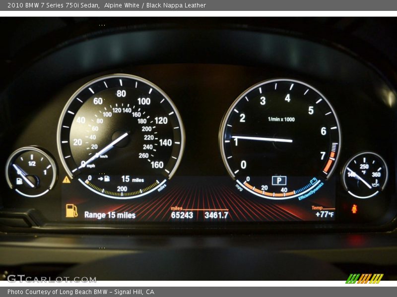 Alpine White / Black Nappa Leather 2010 BMW 7 Series 750i Sedan
