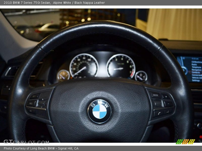 Alpine White / Black Nappa Leather 2010 BMW 7 Series 750i Sedan