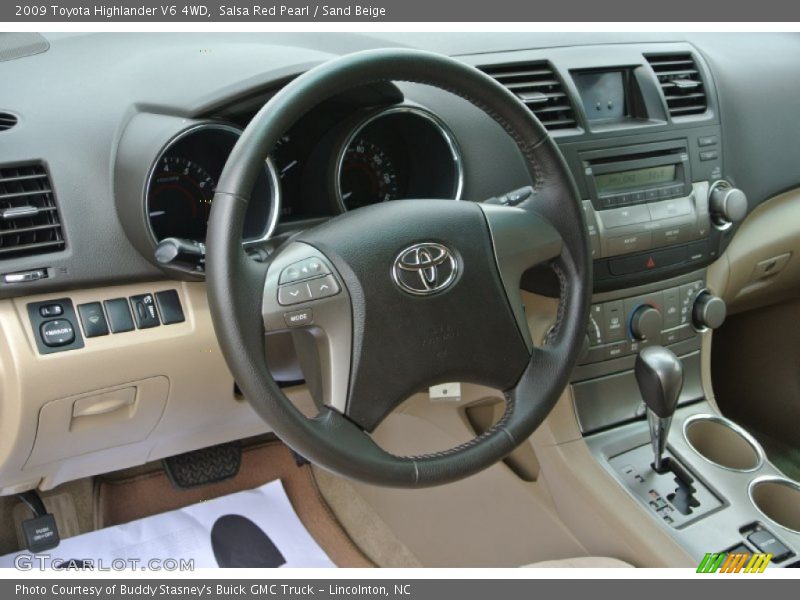 Salsa Red Pearl / Sand Beige 2009 Toyota Highlander V6 4WD