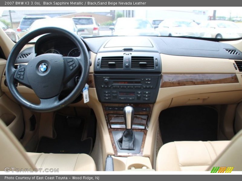 Black Sapphire Metallic / Black/Sand Beige Nevada Leather 2007 BMW X3 3.0si