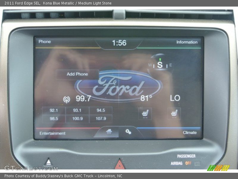 Kona Blue Metallic / Medium Light Stone 2011 Ford Edge SEL