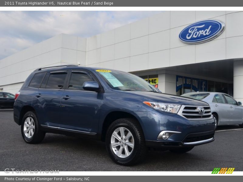 Nautical Blue Pearl / Sand Beige 2011 Toyota Highlander V6