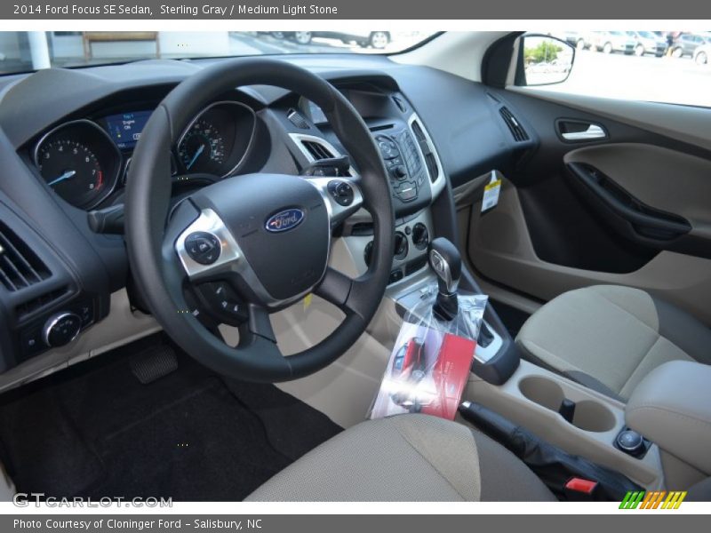 Sterling Gray / Medium Light Stone 2014 Ford Focus SE Sedan