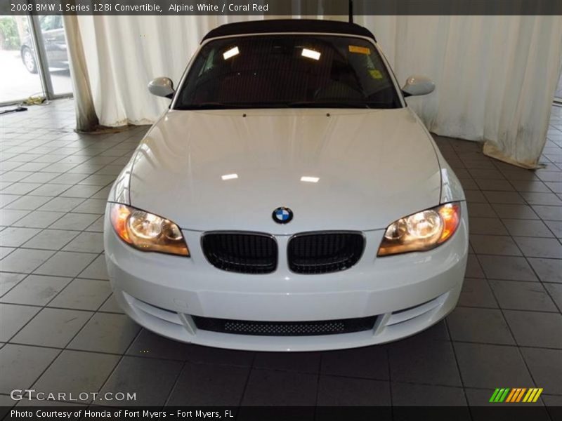 Alpine White / Coral Red 2008 BMW 1 Series 128i Convertible