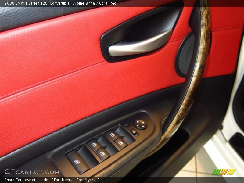 Alpine White / Coral Red 2008 BMW 1 Series 128i Convertible