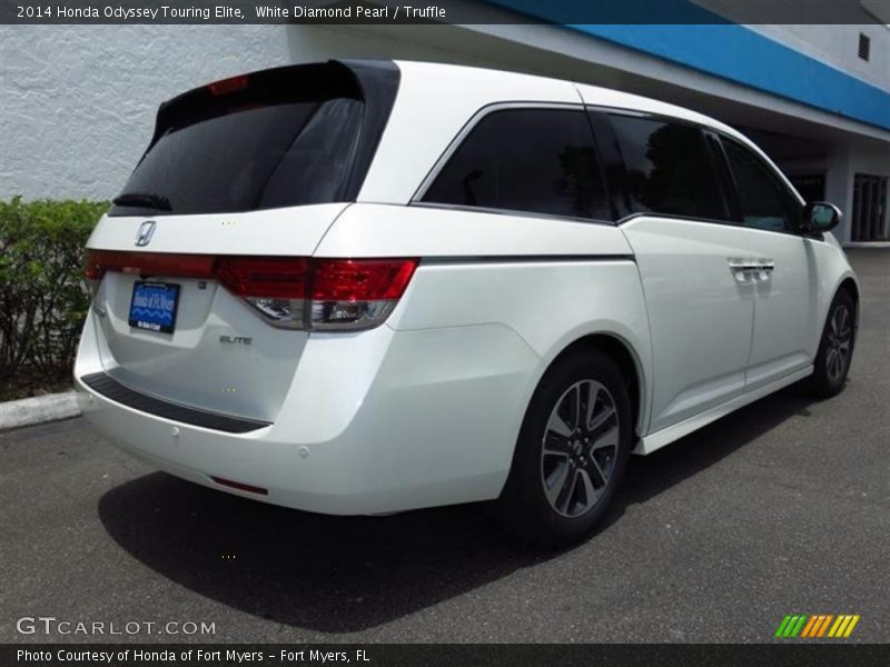 White Diamond Pearl / Truffle 2014 Honda Odyssey Touring Elite